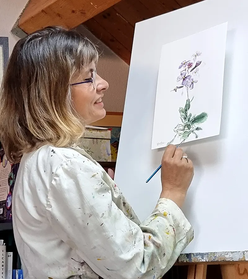 beatriz-arte Beatriz Bertolín dibujando un cuadro